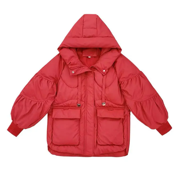 

Red feather cotton-padded jacket cotton-padded clothes women's clothing in 2020 the new western style small cotton-padded jacket