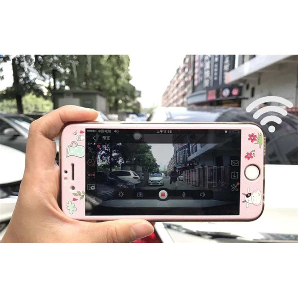

WIFI Car DVR Dash Camera Video Recorder with Full 1080P 170 Degree Wide Angle