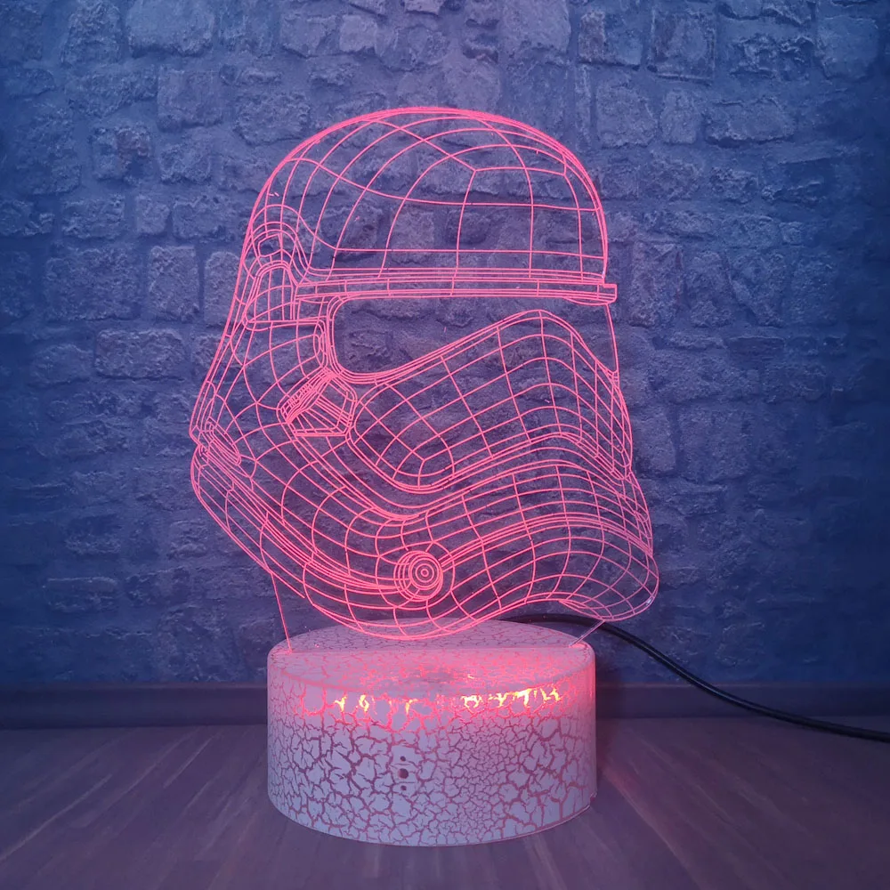 3D Star Wars Stormtrooper LED Night Lights Atmosphere Table Lamp Touch Switch Multicolor Child Room Decoration Birthday Gift | Освещение