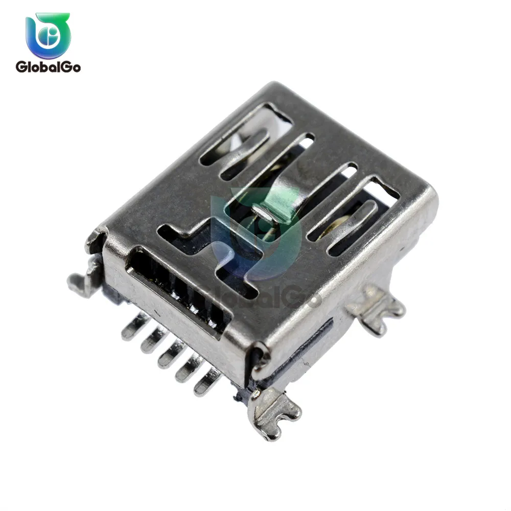 50 шт./лот Тип B Micro USB 5 контактный гнездовой Usb разъем плоский 4 ножной мини