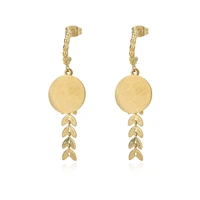 geometric pendant drop dangle earrings for women 14k metal textured stainless steel hanging earring aretes de mujer jewelry gift
