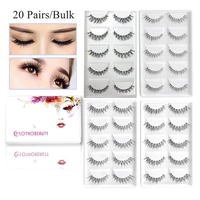 20 pairs false eyelashes bulkfaux cilsfake eyelashes extension handmade natural soft invisible bandlong thick reusable makeup