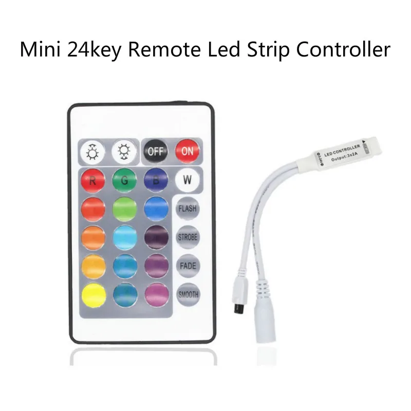 

10PCS DC12V Mini 24key Remote Controller IR RGB RGBW Led Strip 24 Key Controller For SMD 3528 5050 5630 3014 LED Strip Lights