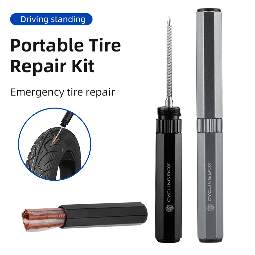 

Road Bike Tyre Puncture Service Tools MTB Bicycle Tubeless Tire Repair Kits With 5PCS Rubber Strips For Urgent Use Glue Free