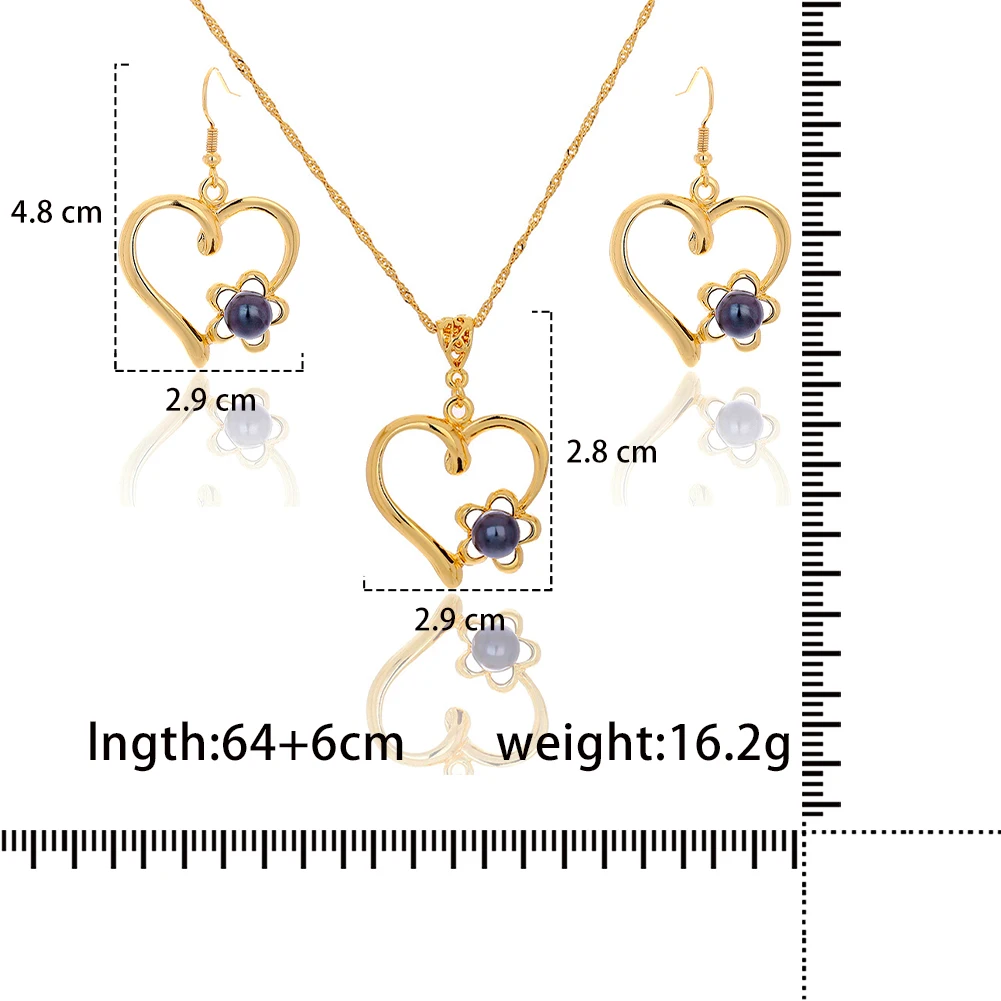

Cring Coco Hawaiian Love Heart Pendant Necklace Set Valentines Trendy Gold Plated Jewelry Fashion Jewelery Sets for Women 2021