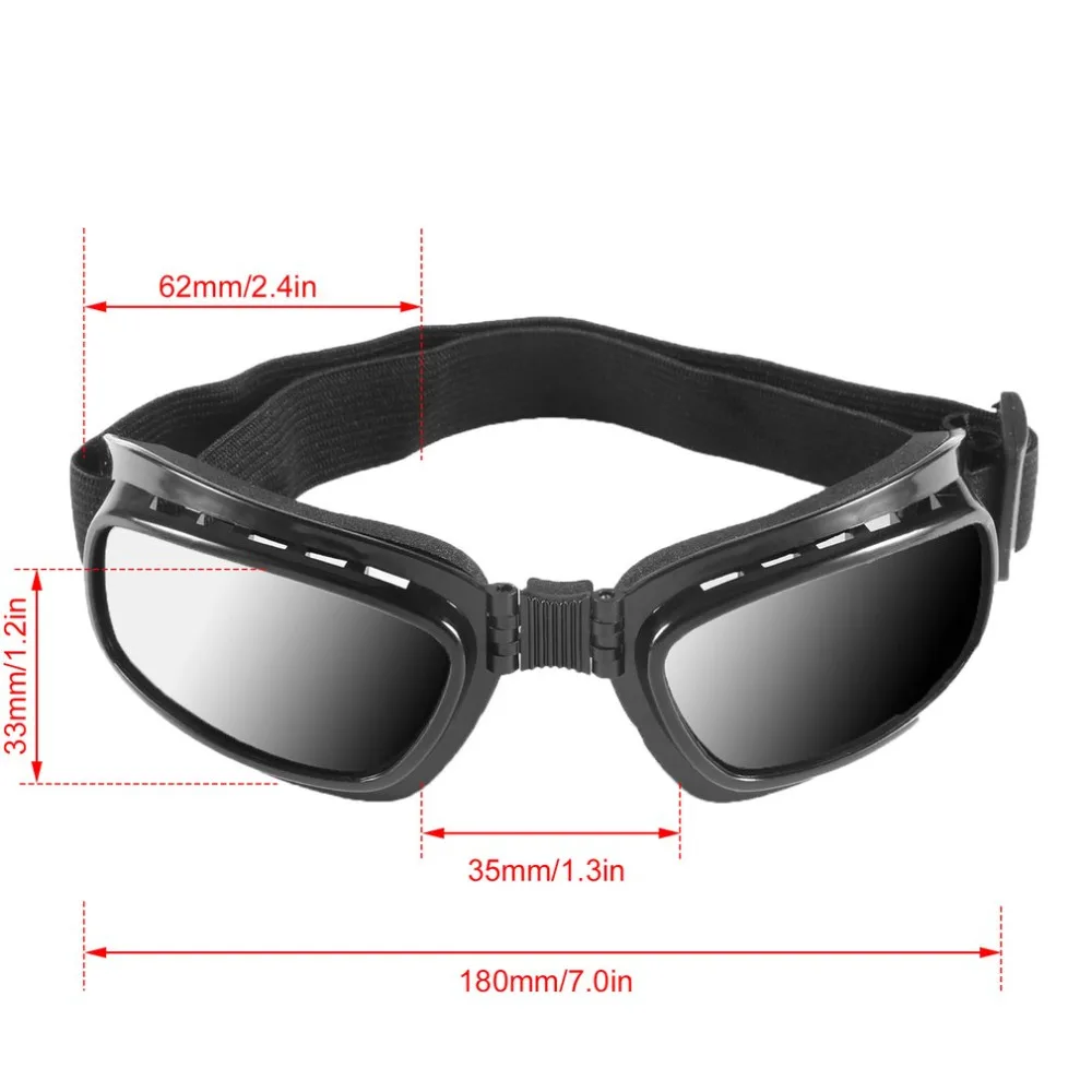 

Hot Adjustable Elastic Band Folding Vintage Motorcycle Glasses Windproof Dustproof Ski Goggles Off Road Racing Eyewear Glasses