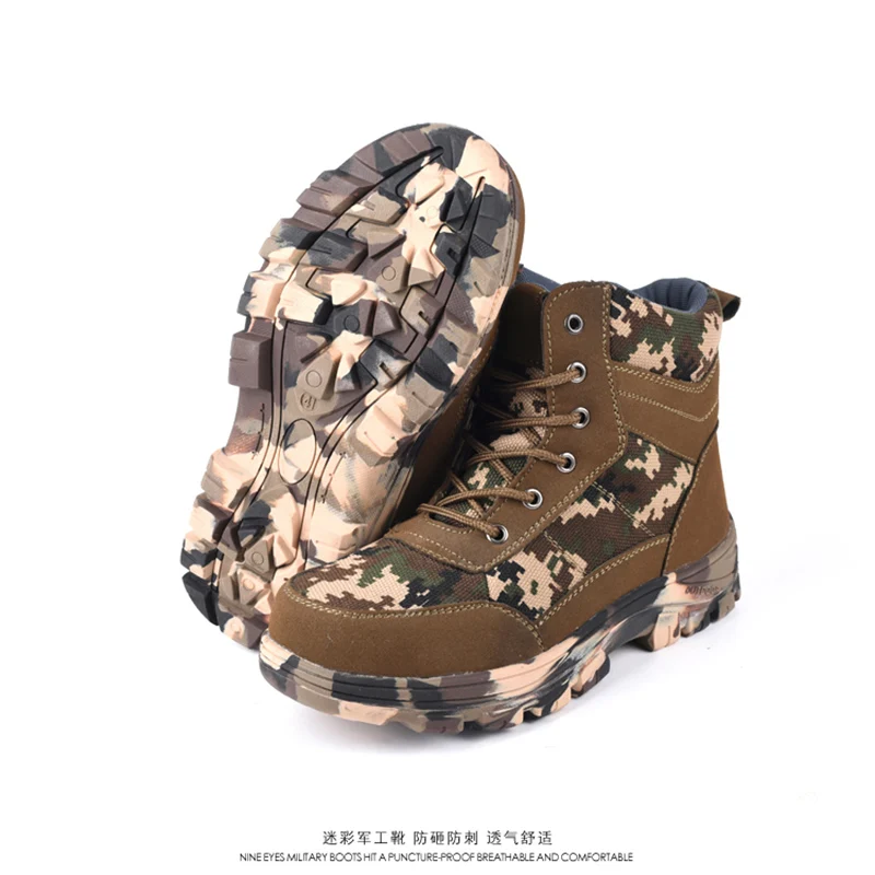 Шерстяные защитные ботинки камуфляжные рабочие со стальным мешком с защитой от