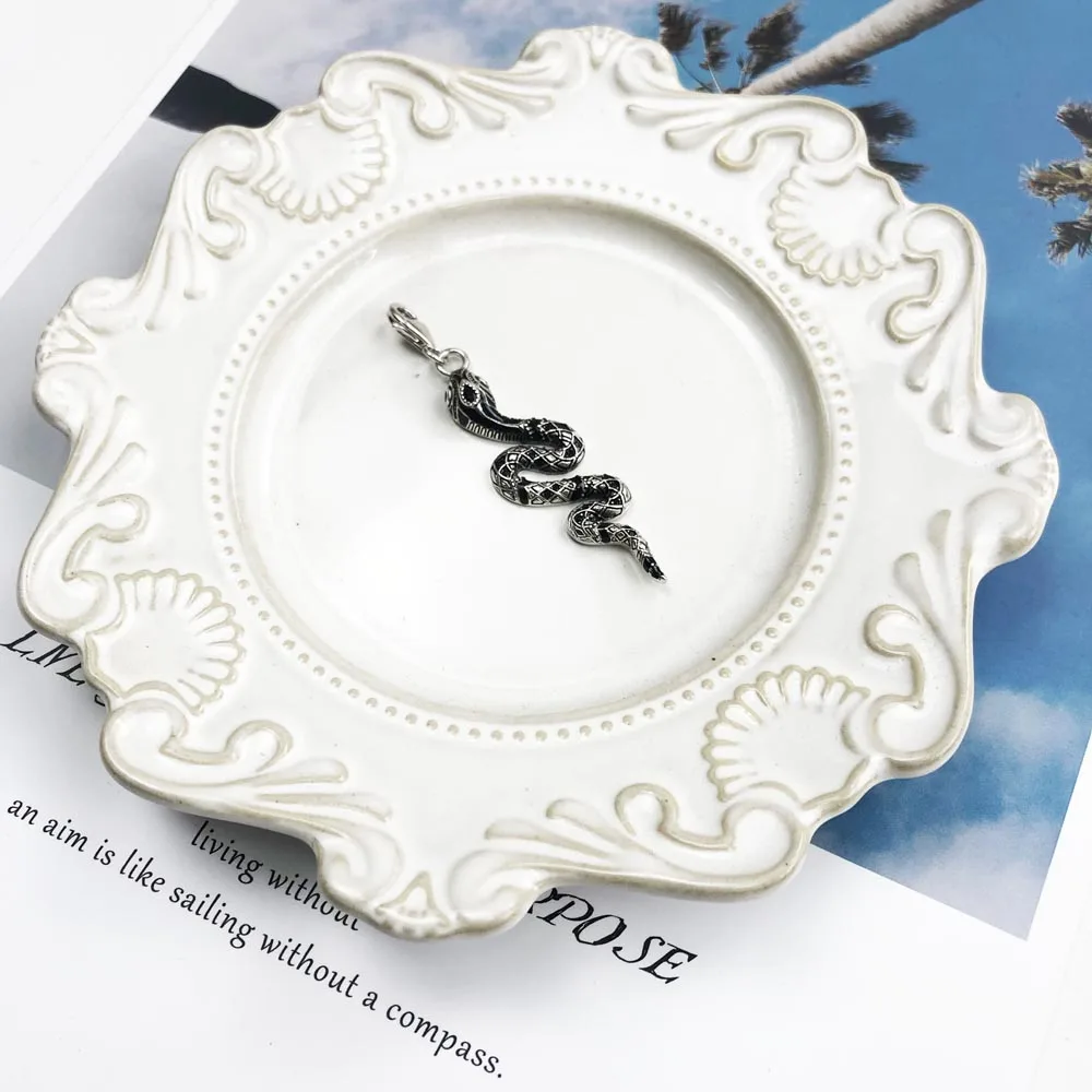 Черные Подвески в виде змеи Клубные ювелирные изделия европейском стиле для