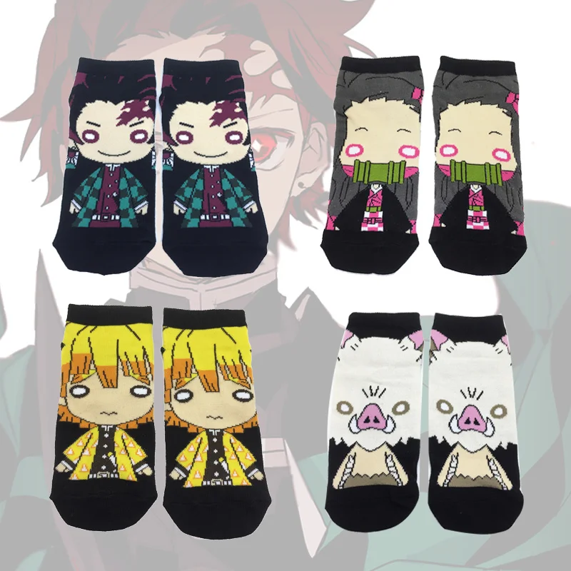 

Anime Demon Slayer Kimetsu No Yaiba Sock Cosplay Prop Cartoons Anime Kamado Tanjirou Kamado Nezuko Cotton Socks Halloween