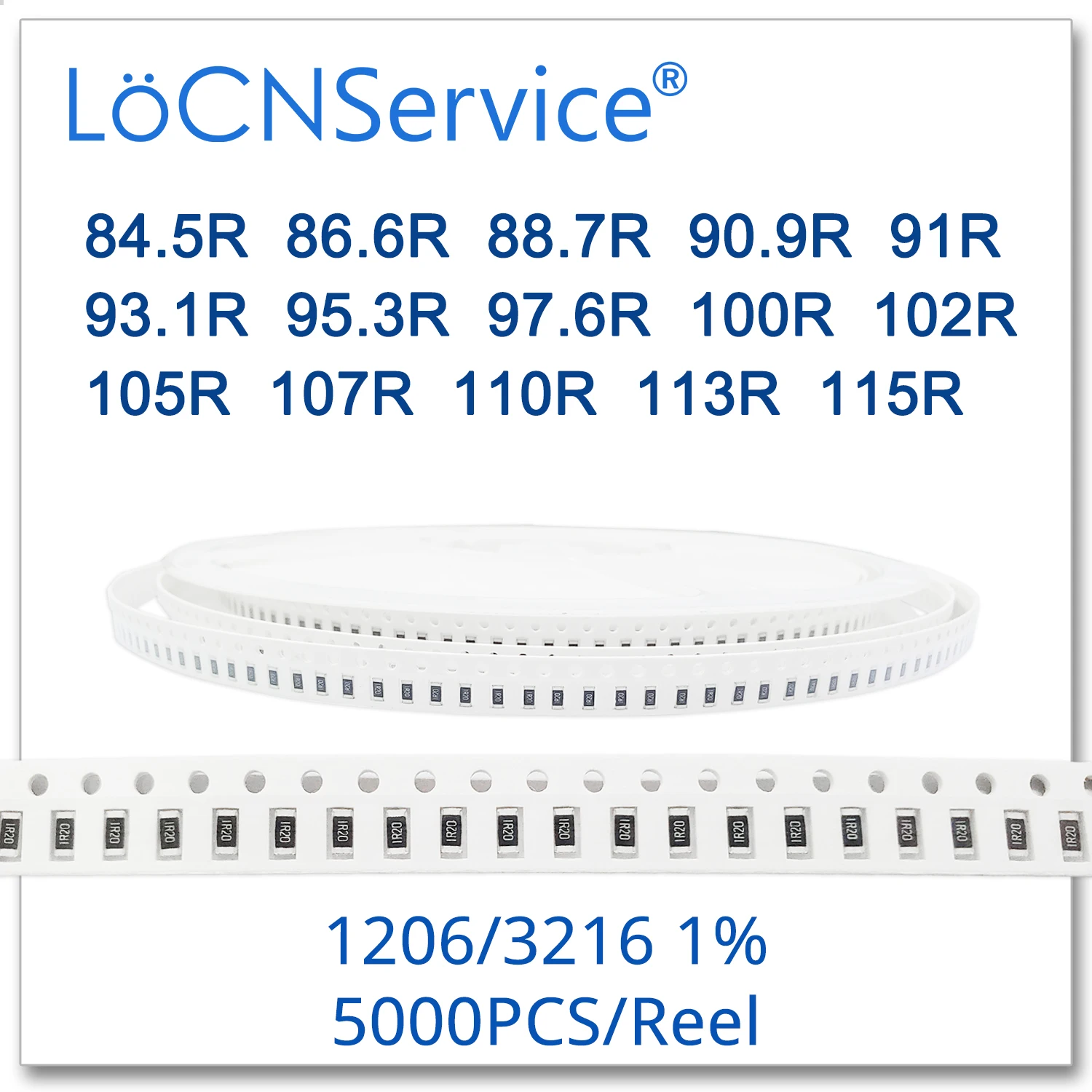 LoCNService 1206 1% 5000 шт. 84.5R 86.6R 88.7R 90.9R 91R 93.1R 95.3R 97.6R 100R 102R 105R 107R 110R 113R 115R 3216 резистор ом |