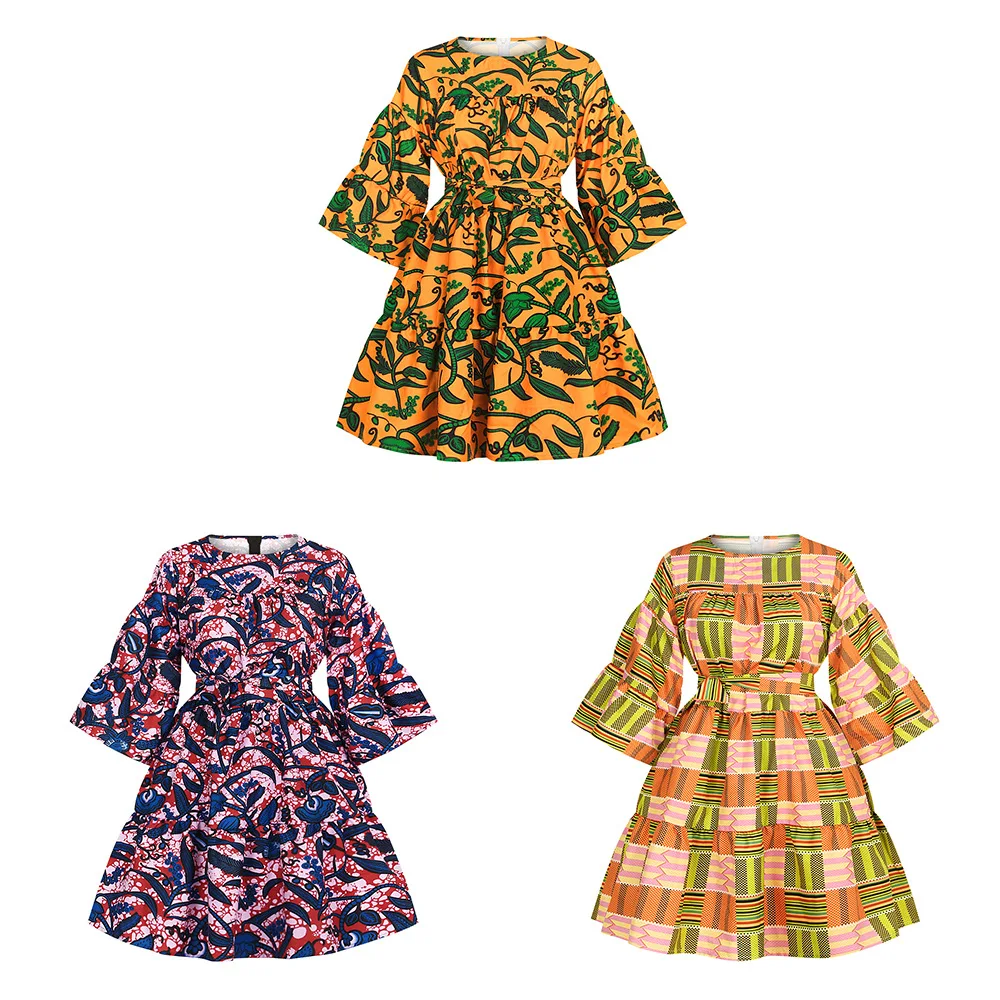 Женское платье с принтом в африканском стиле длинным рукавом|Африканская одежда|