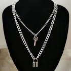 Ожерелье-цепочка с подвеской-замком для женщин и мужчин, ювелирное изделие в стиле панк на шею 2020 гранж, эстетика Egirl, аксессуары Eboy