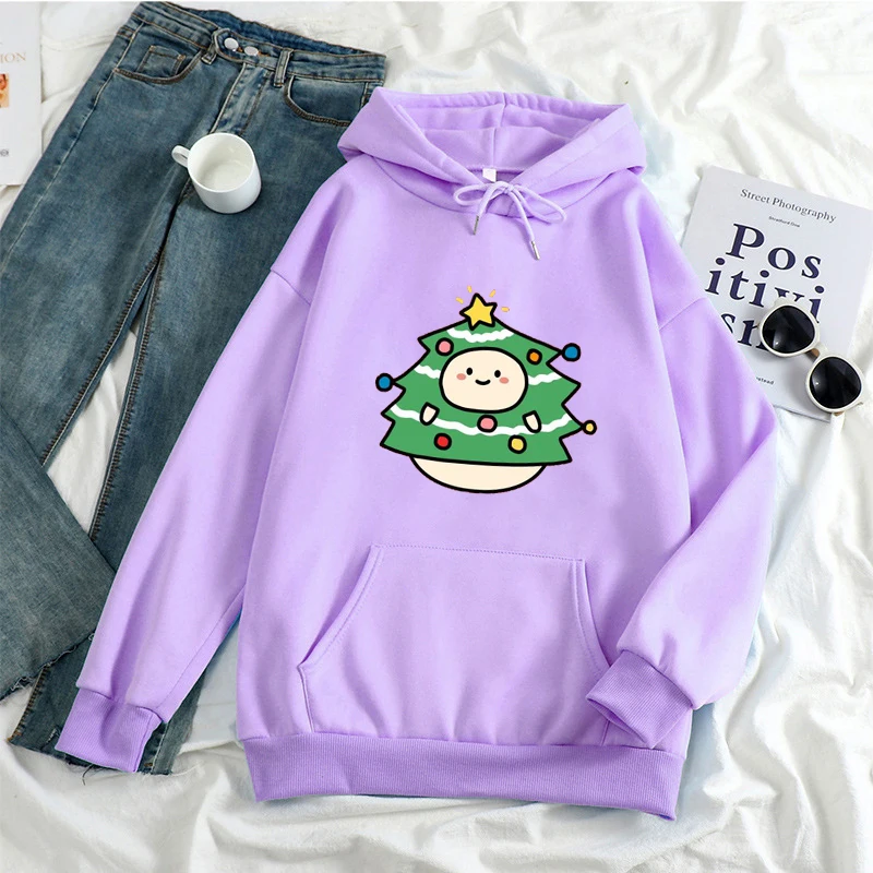 

Смешные рождественские Толстовки Kawaii мультфильм Рождественская елка принт с капюшоном толстовки для мальчиков девочек Подарки Толстовка ...