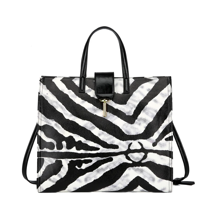 Роскошные сумки через плечо с рисунком зебры женские Дизайнерские Большие