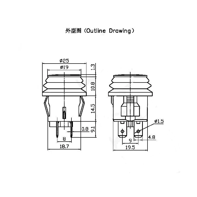 2 шт 12V 20A SPST 3 Pin вкл/выкл круглый Кулисный переключатель для электромобиля с