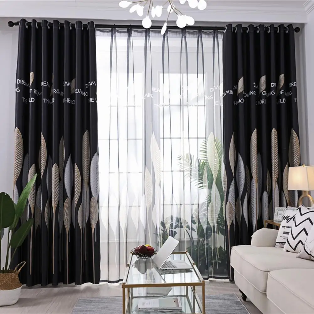 Window Drape Unique Modern Polyester Simplicity Darkening Treatment Grommet Curtain | Дом и сад