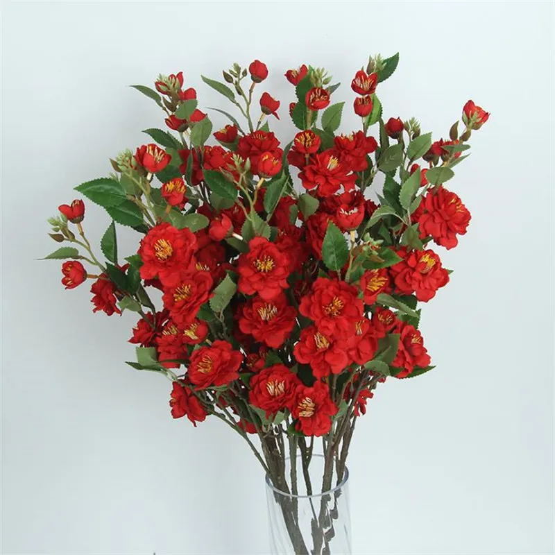 10Pcs Fake Long Stem Hawthorn Flower (3 stems/piece) 34.65&quot Simulation May Bloom for Wedding Home Decorative Artificial Flowers | Дом и