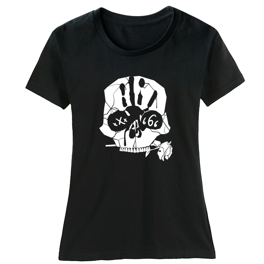 Хлопковая футболка с коротким рукавом для девушек и женщин принтом в виде зомби