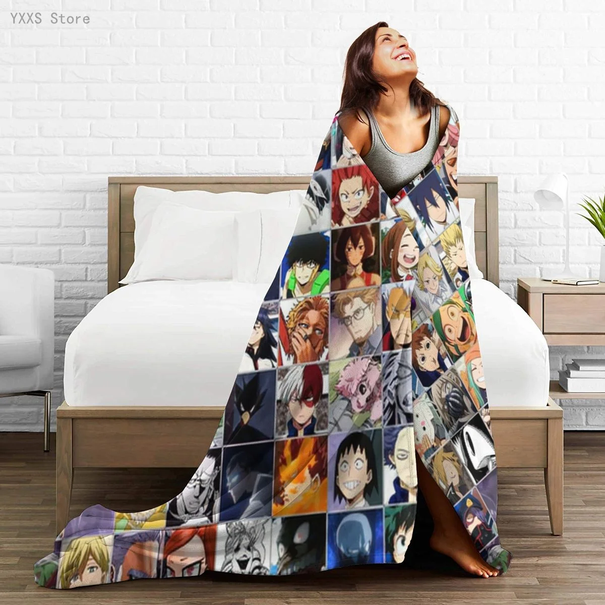 

My Hero Academia 3D Cartoon Sherpa Blanket Warm Super Soft Flannel Office Nap Bedspread Sofa Bedding Plush Quilt Plaids 1790961