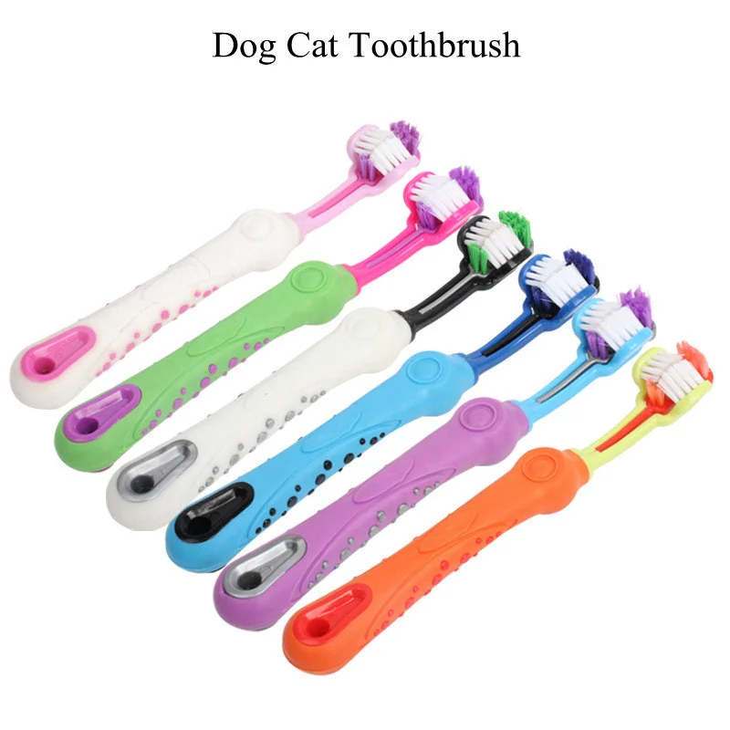 

Hot Selling Three Sided Pet Toothbrush Dog Brush Addition Bad Breath Tartar Teeth Care Dog Cat Cleaning Mouth Dog Cleaning