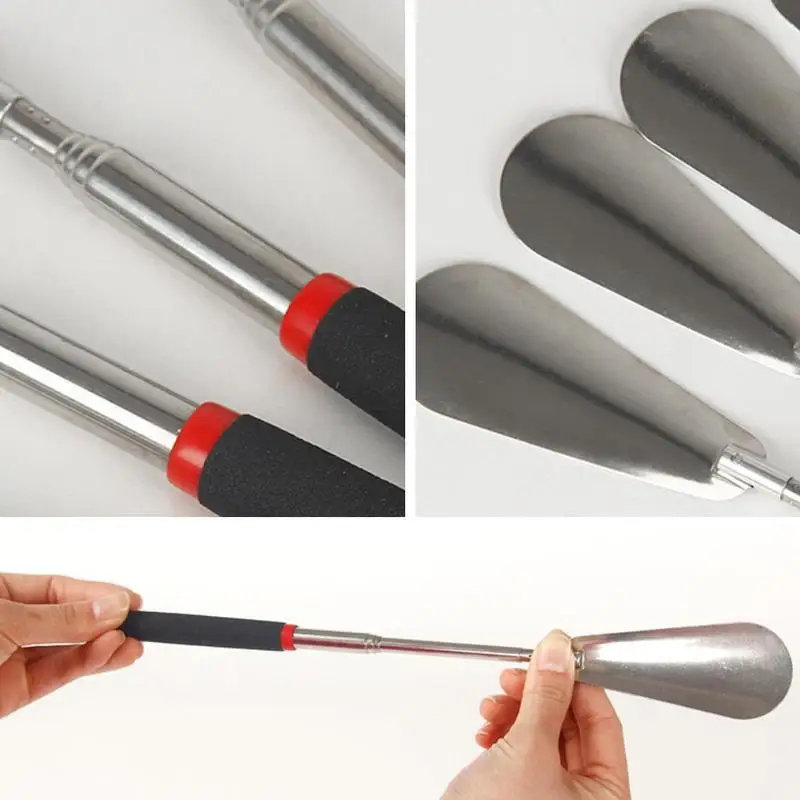 Телескопический стальной рожок для обуви с длинной ручкой гибкая подъемная