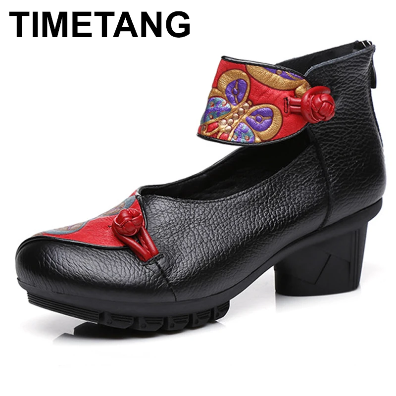 

TIMETANGHandmade Cowhide Women Shoes Fashion High Heel Shoes 2020 New Genuine Leather Shoes Woman Fashion Pumps High Heels