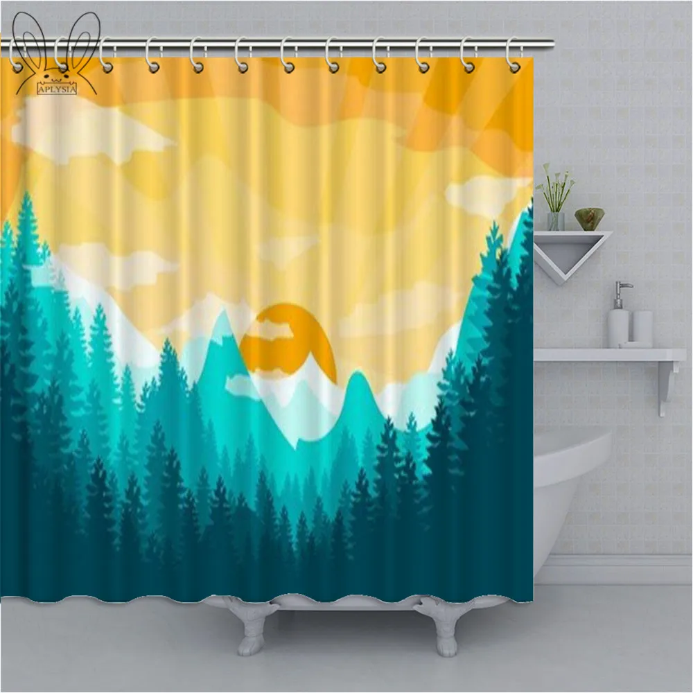 Занавеска для душа из полиэстера водонепроницаемая с геометрическим узором | Дом