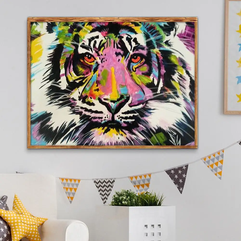 

5D DIY Round Full Drill Diamond Painting Tiger Animal Cross Stitch Home Mosaic Animals Cross Stitch Needlework Kit