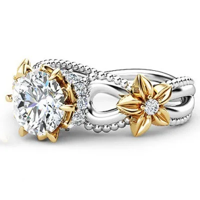 Желтый драгоценный камень роза Подсолнух полый дизайн женское очаровательное