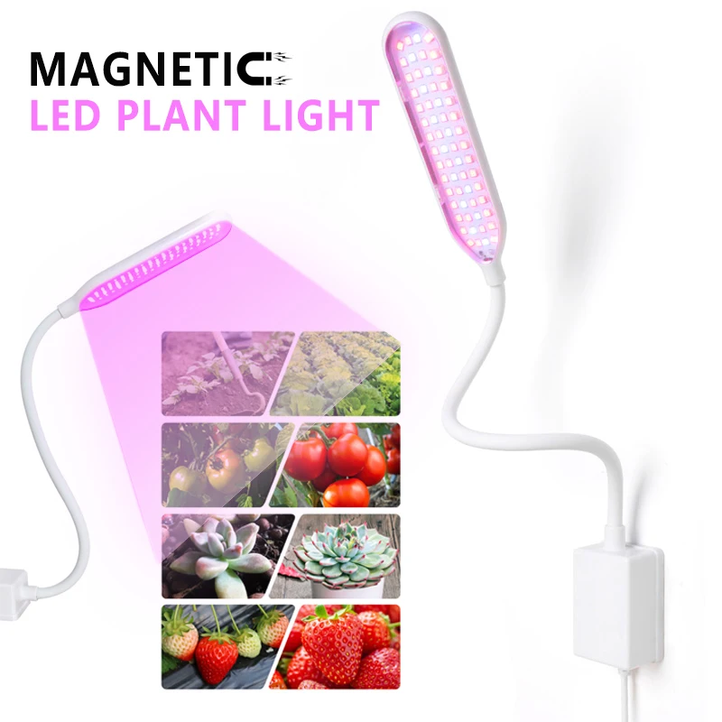 

Magnetic LED Grow Light USB Full Spectrum Phyto Lamp 3W/5W Adjustable Hose For Plants Seedlings Flowers Indoor Grow Box Growing