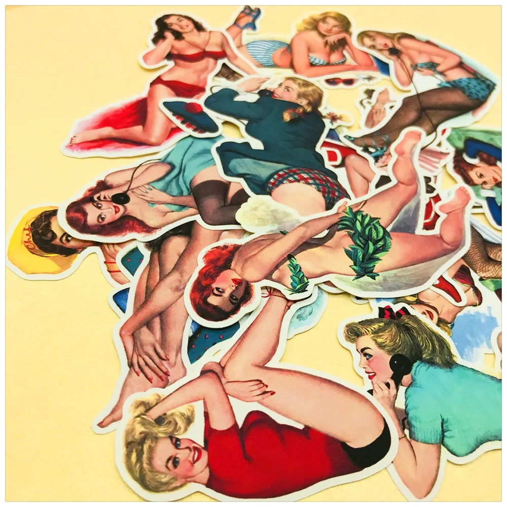 Винтажные красивые летние Стикеры для девушек и женщин 15 цветов самодельные