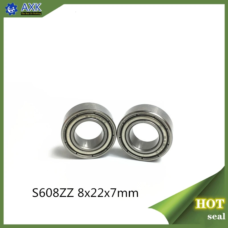 S608ZZ подшипник 8*22*7 мм (10 шт.) ABEC 1 440C ролик из нержавеющей стали S608Z S608 Z ZZ шариковые
