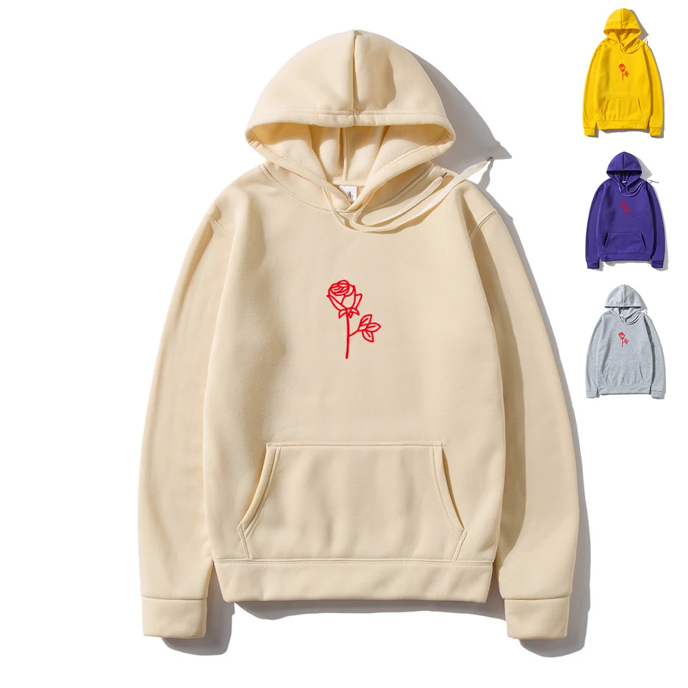 

2021 Hot Selling Harajuku Men's Hoodie Sweatshirt Casual Spring and Summer New Poison Rose Print Hoodie Pullover Hoodie