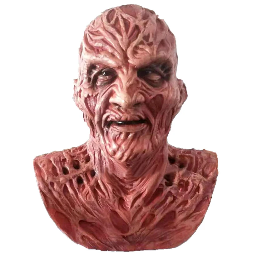 Фредди Крюгер латексная страшная Костюм на карнавал или Хэллоуин реалистичный