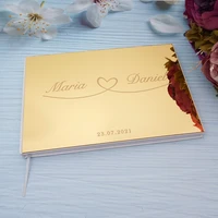 25x18cm personalized wedding custom signature scrapbook acrylic mirror reception book party favors