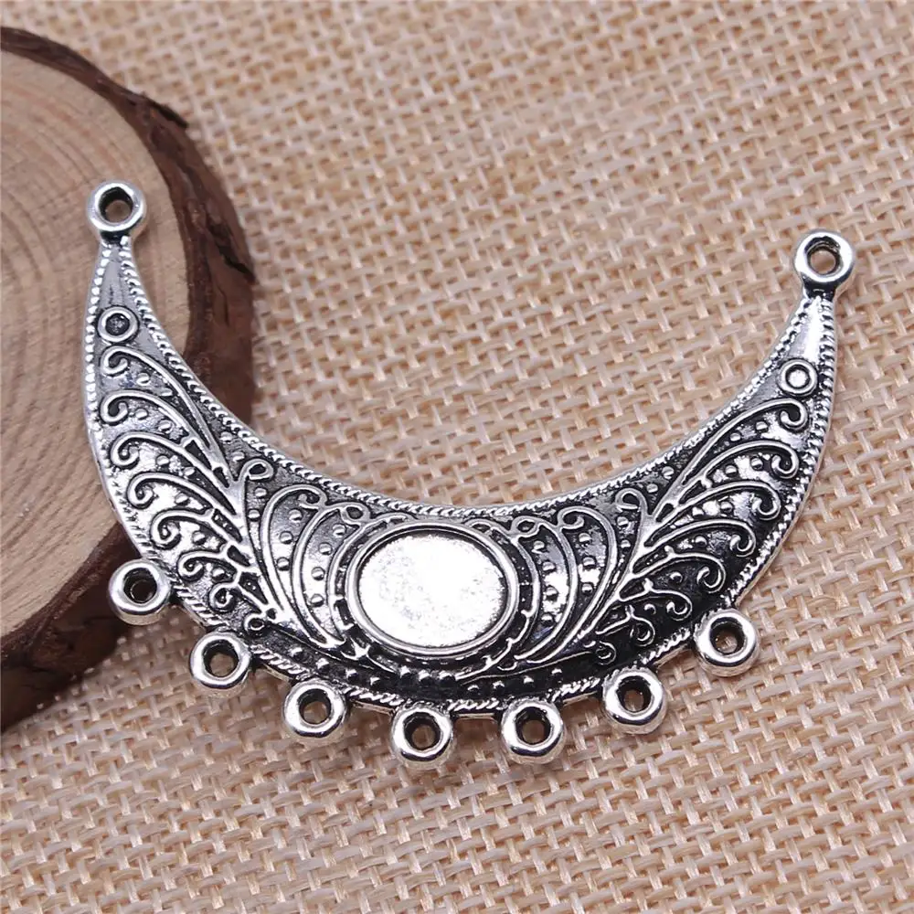 

2Pcs 52x44mm Antique Silver Color Necklace Connector For DIY Bracelet Necklace Jewelry Making