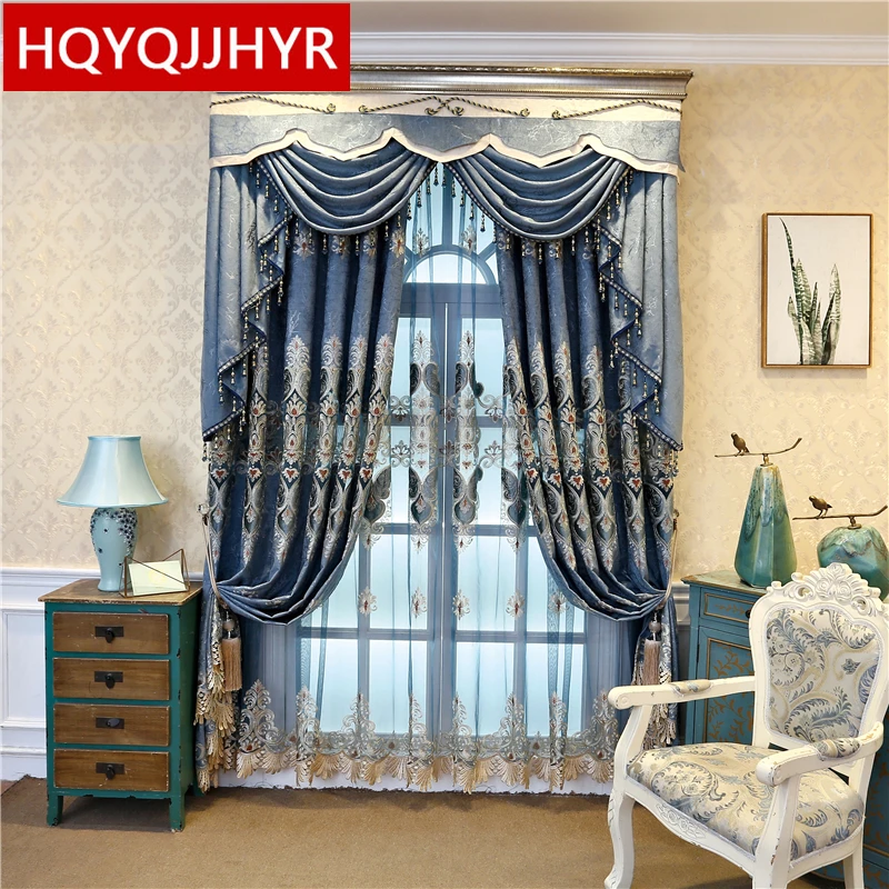 Роскошные декоративные занавески с вышивкой в европейском стиле для спальни