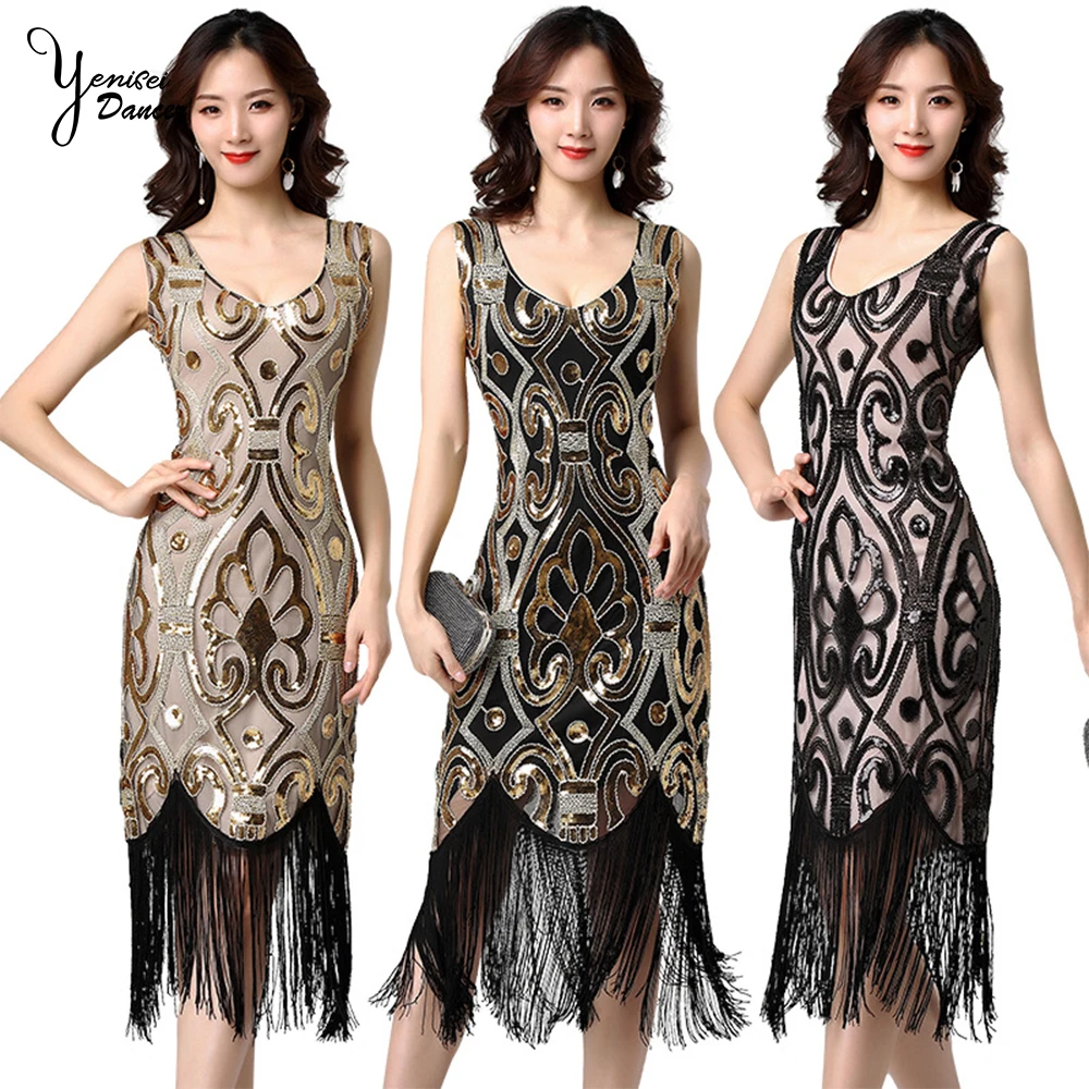 Модные солнцезащитные очки в стиле ретро с кисточкой пайетками платье v образный