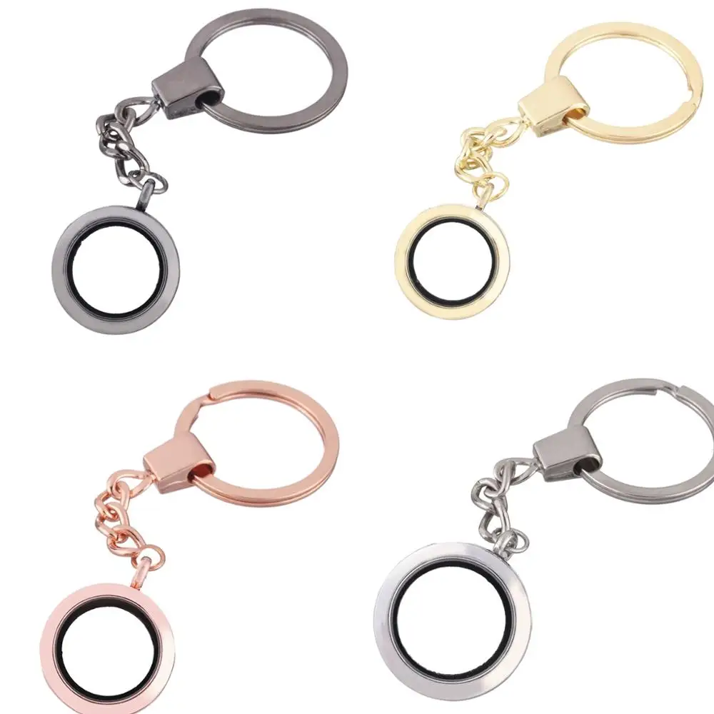 1 шт. 25 мм Круглый Простой плавающий медальон с подвесками из цинкового сплава