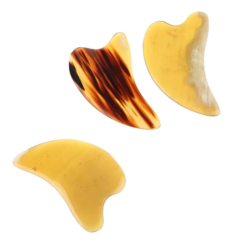 

1 Piece Natural Ox Horn Gua Sha Board Facial Lift Neck Body Scraping Massage Tool