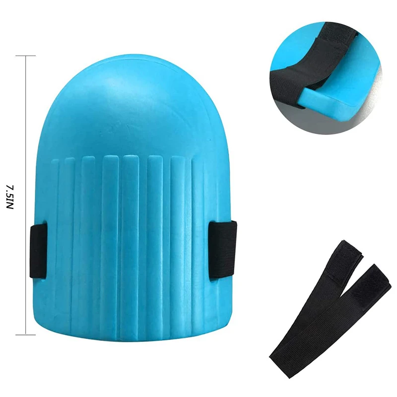 

2 Pairs Light Weight Waterproof Home and Gardening Knee Pads with Adaptable Straps, Durable and EVA Foam Cushion Blue