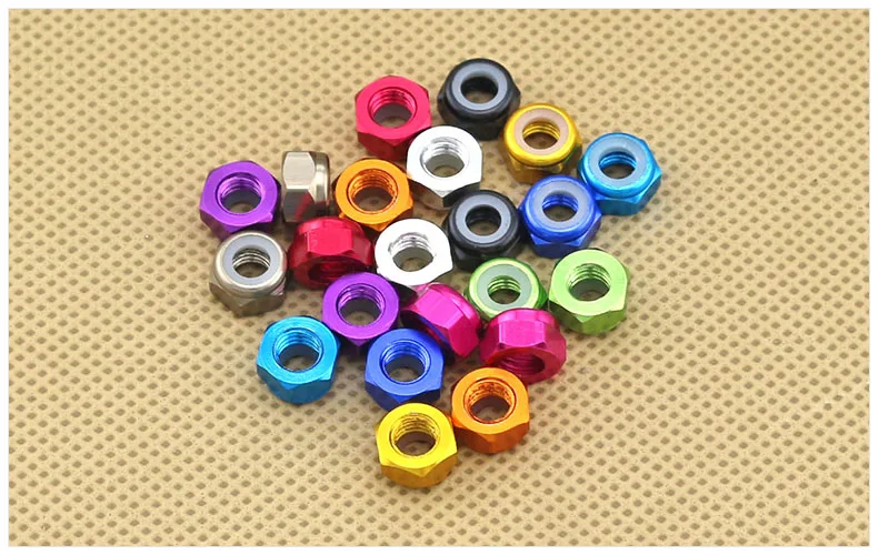

Spot aluminum alloy locking anti-loosening nut locking self-locking nylon ring colored screw cap 10PCS