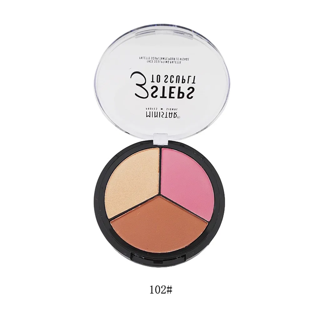Трехцветный теневой силуэт для глаз с высоким блеском яркие матовые Румяна лица
