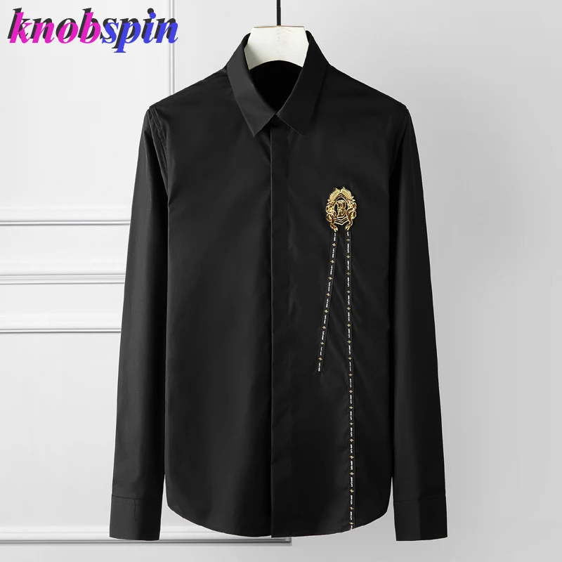 Брендовая мужская рубашка 2019 высококачественные деловые мужские классические