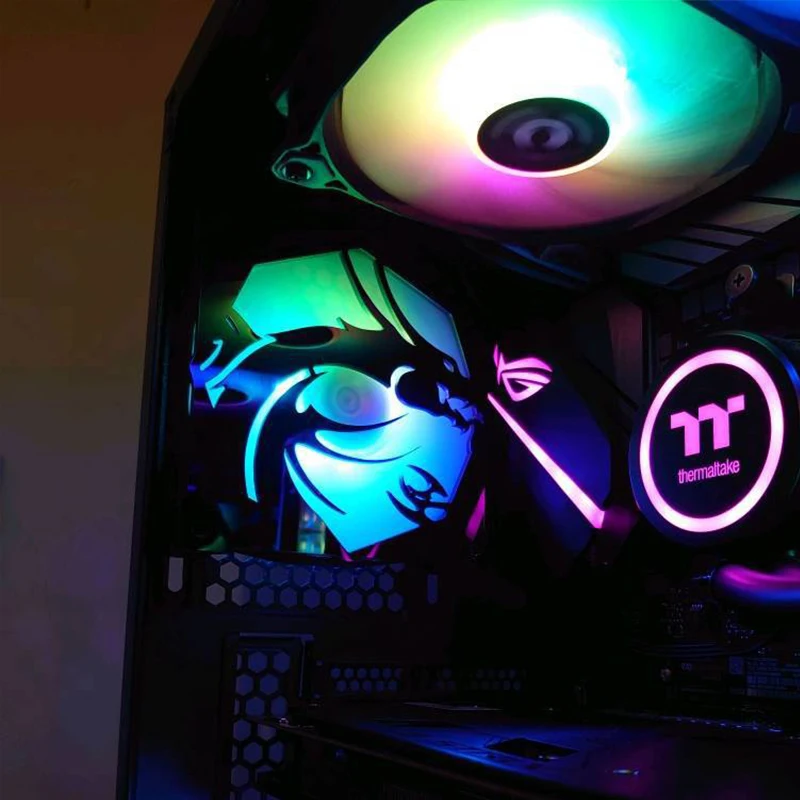 

2PCS 12CM fan cover faith fan cover water cooling row decorative cover water cooling protective fan cover chassis decoration