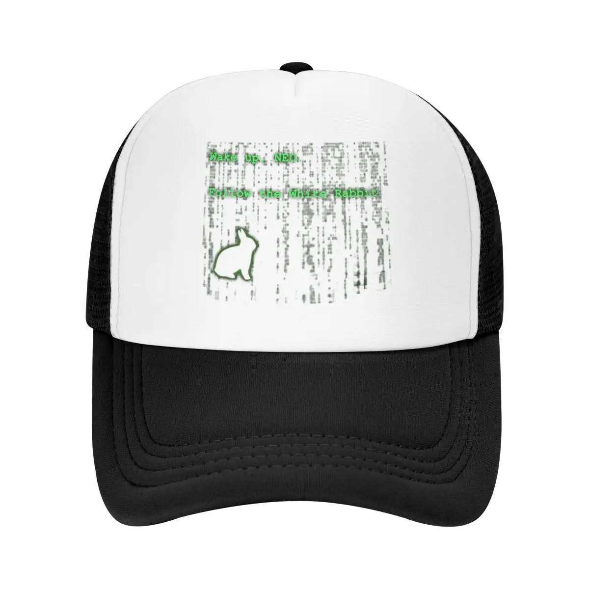 

The Matrix Neo Film Trucker Hats Wake Up Follow White Rabbit Mesh Net Baseball Cap Snapback Outdoor Hip Hop Hat For Men Women