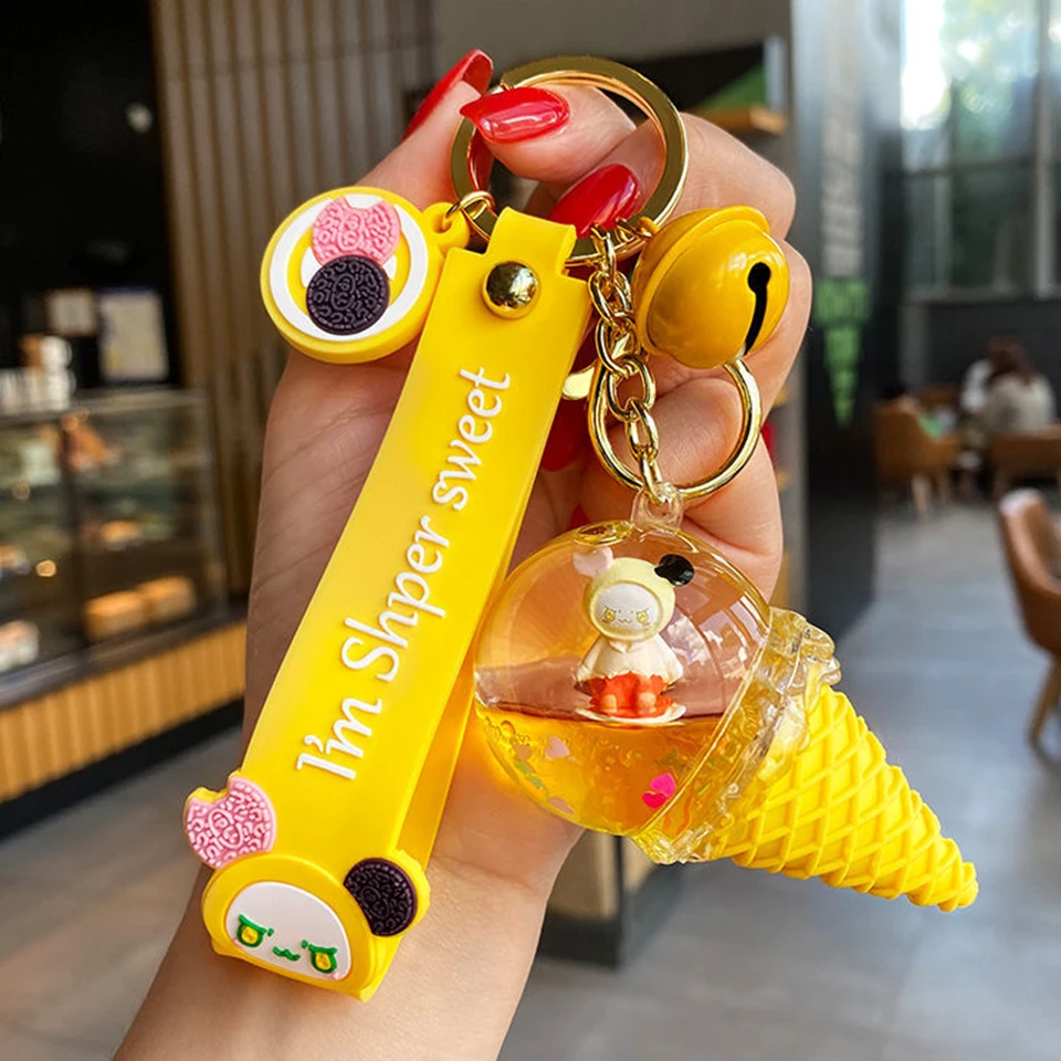 Новый милый творческий с украшением в виде кристаллов брелок для ключей