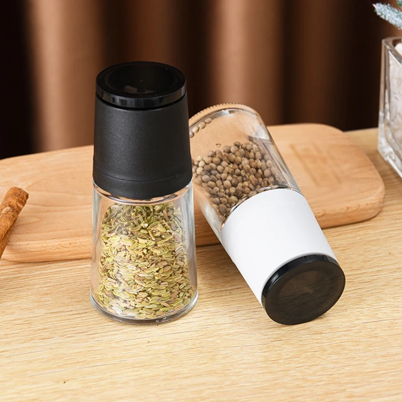 

Japanese-Style Household Tools Kitchen Small And Convenient Manual Pepper Grinder Transparent Glass Grinder Grinding New Product