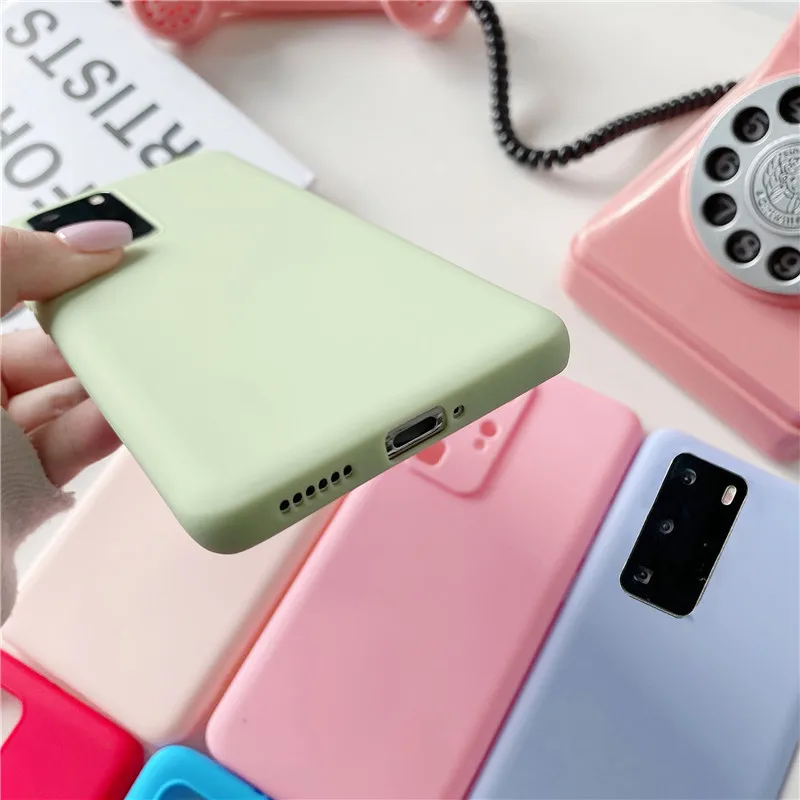 

Soft Silicone TPU Phone Case For iPhone 12 MiNi 12 11 Pro MAX XS Max XR X XS SE 2020 8 7 Plus Matte Candy Back Protective Cover
