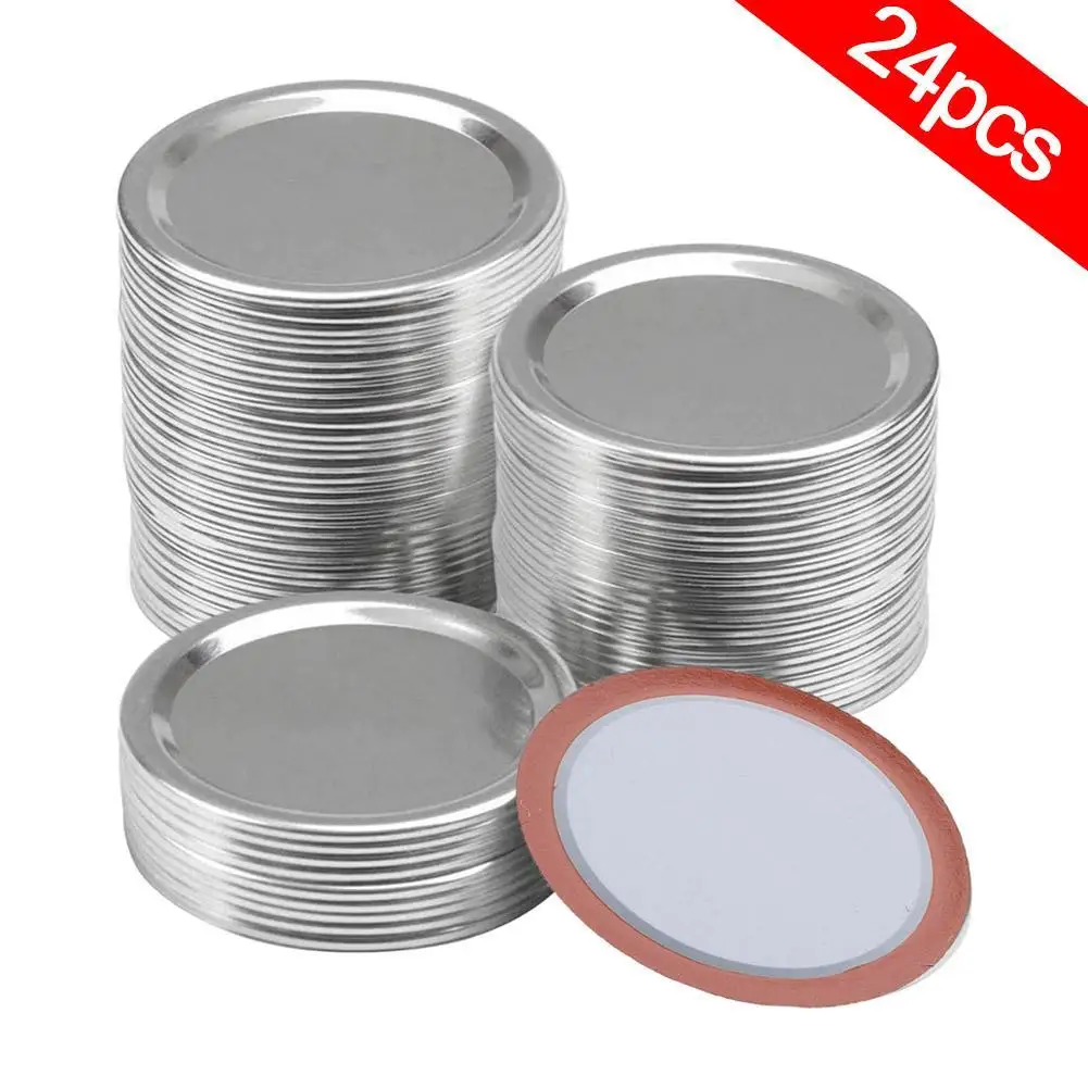 24 шт. серебряные крышки с силиконовыми уплотнительными кольцами 70 мм | Дом и сад